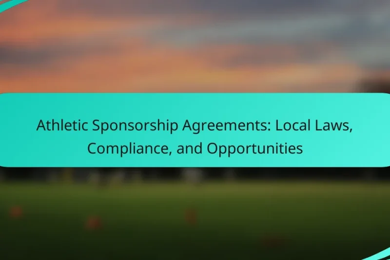 Athletic Sponsorship Agreements: Local Laws, Compliance, and Opportunities