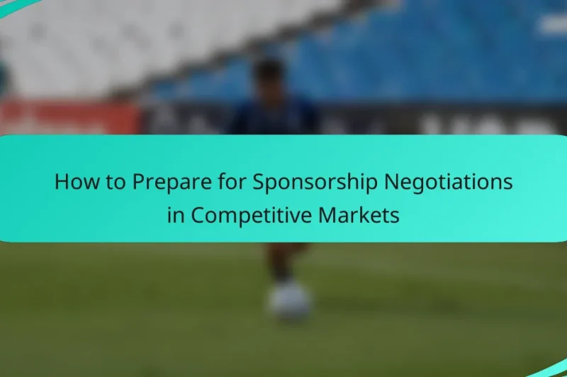 How to Prepare for Sponsorship Negotiations in Competitive Markets
