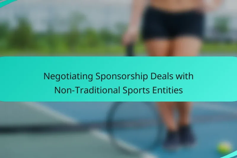 Negotiating Sponsorship Deals with Non-Traditional Sports Entities