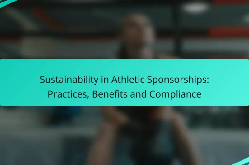 Sustainability in Athletic Sponsorships: Practices, Benefits and Compliance