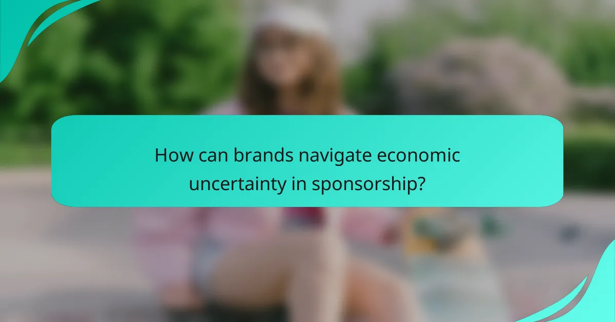 How can brands navigate economic uncertainty in sponsorship?