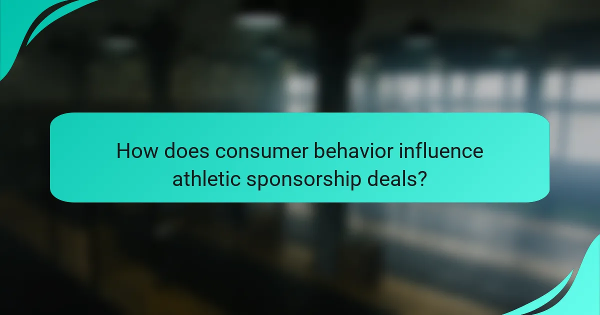How does consumer behavior influence athletic sponsorship deals?