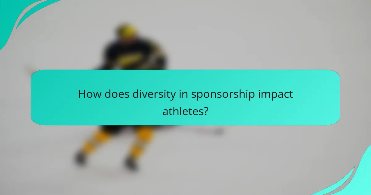 How does diversity in sponsorship impact athletes?