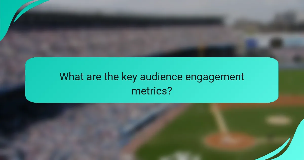 What are the key audience engagement metrics?