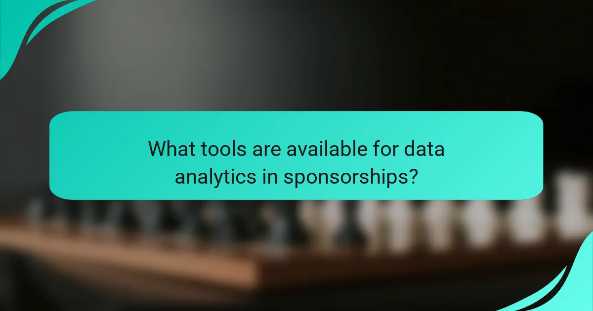 What tools are available for data analytics in sponsorships?